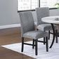 Modern dining chairs with textured fabric and solid wood frame