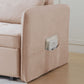 Chenille Fabric Pull-Out Sleeper Loveseat Sofa in Yellow