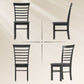 Wooden farmhouse dining chair set of 4 with upholstered gray seat