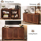 Farmhouse sideboard with arched grille doors and wood finish