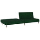 Dark Green Velvet 2-Seater Convertible Sofa Bed