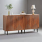 Vintage walnut 59 inch sideboard buffet cabinet