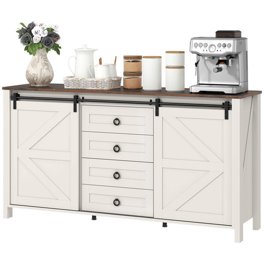  60-inch farmhouse buffet cabinet with barn doors 