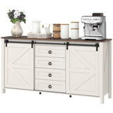  60-inch farmhouse buffet cabinet with barn doors 