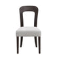 Gray upholstered dining chair set of 2