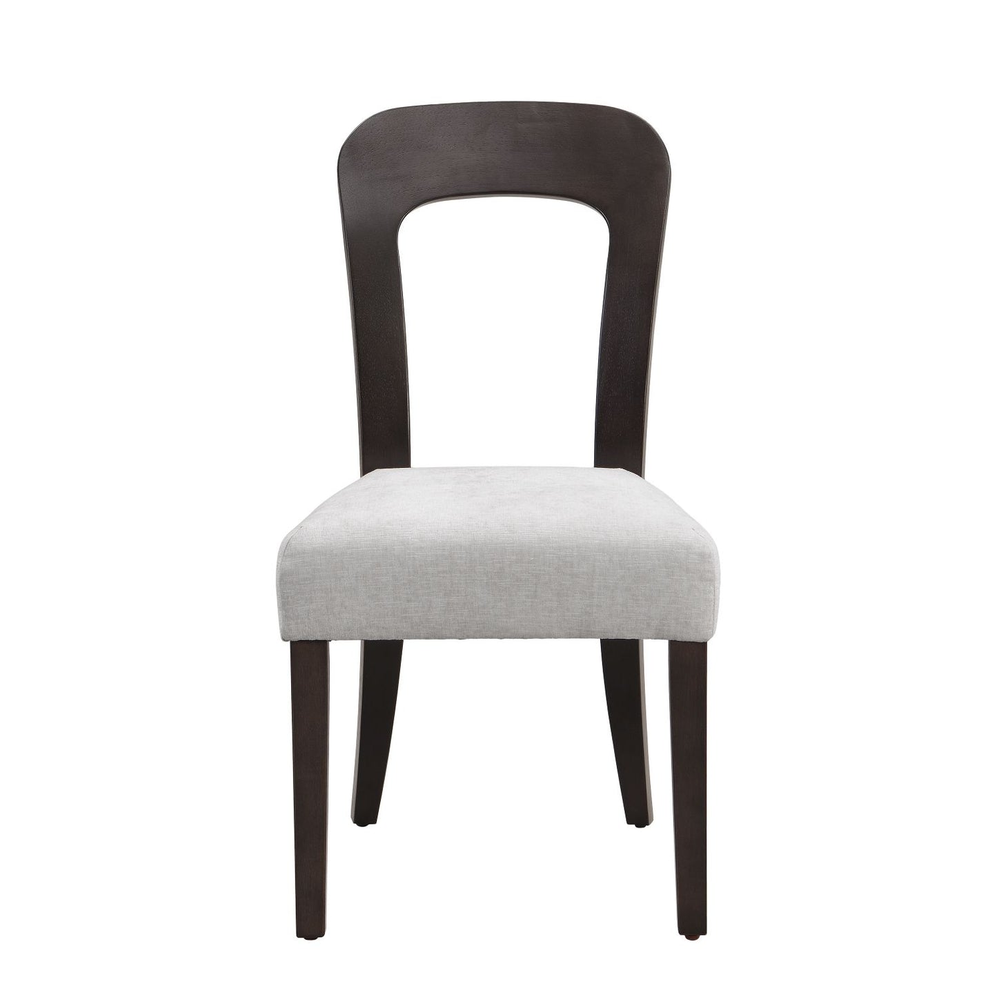 Gray upholstered dining chair set of 2