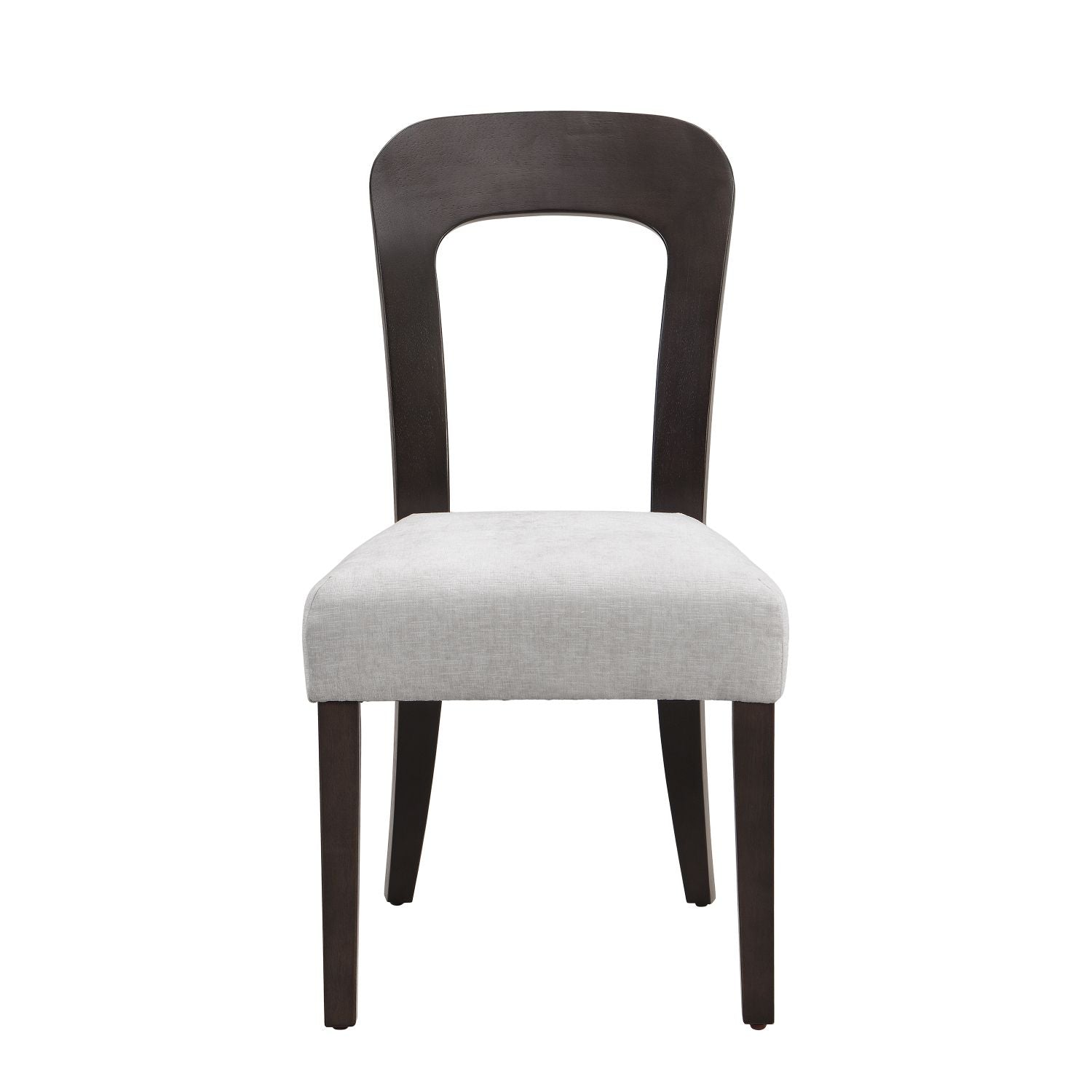 Gray upholstered dining chair set of 2