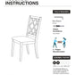 Antique white dining chairs with gray cushioned seat