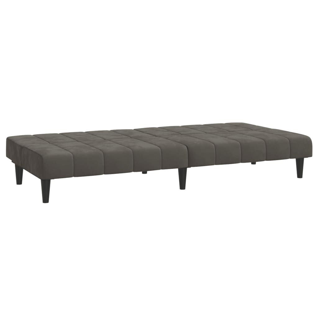 Aveline 2-Seater Sofa Bed in Dark Gray Velvet