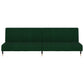 Dark Green Velvet 2-Seater Convertible Sofa Bed
