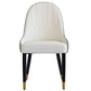 Modern white and gray PU leather dining chairs set of 2
