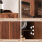 Farmhouse sideboard with arched grille doors and wood finish