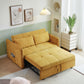 Chenille Fabric Pull-Out Sleeper Loveseat Sofa in Yellow