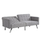 Light grey modern convertible sofa bed with split back design