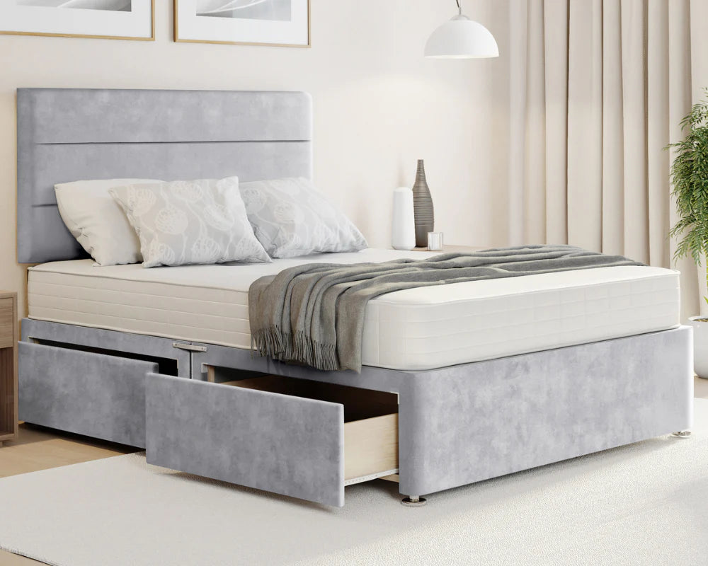 3 Linen Single Divan Bed